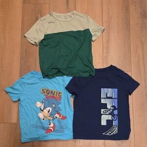Old Navy Kids T-Shirt Set Sonic Hedgehog BMX Activewear Size Small (6/7)